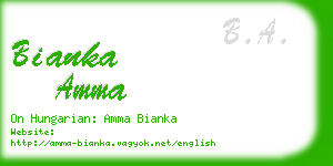 bianka amma business card